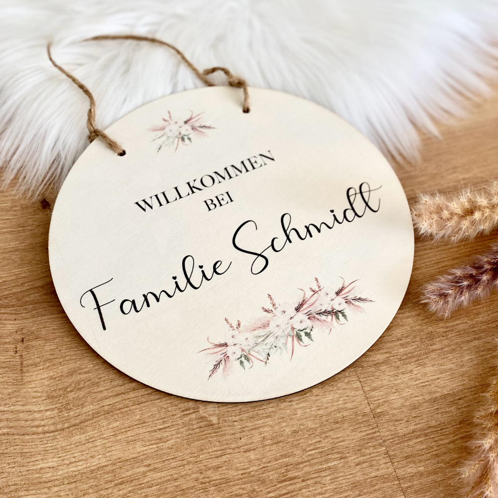 Personalisierte edle Fußmatte mit Familiennamen | Optional als tolles Geschenk Set mit Türschild erhältlich