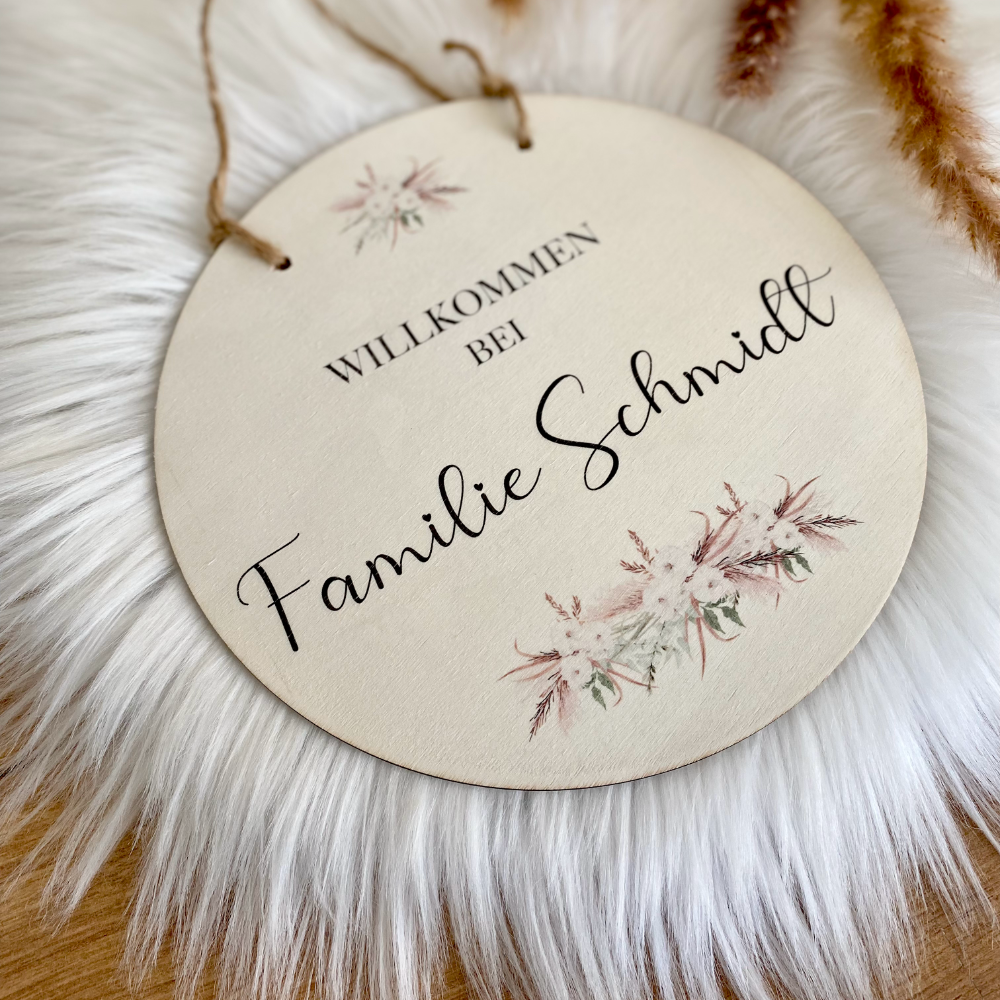 Personalisierte edle Fußmatte mit Familiennamen | Optional als tolles Geschenk Set mit Türschild erhältlich