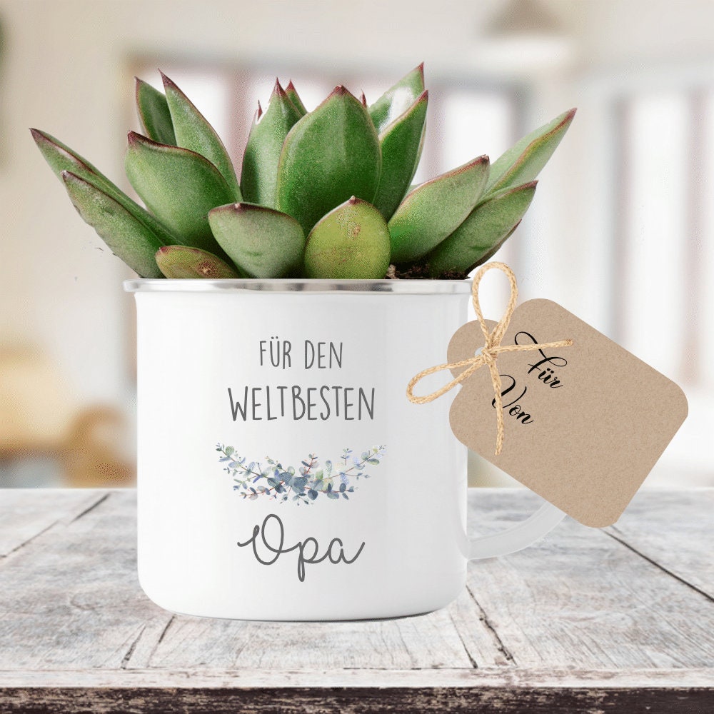 Tasse "Für die beste Oma" | Kreative Geschenkidee für Großmütter | inkl. Geschenkanhänger zum Beschriften | 2 Motivvarianten zur Auswahl