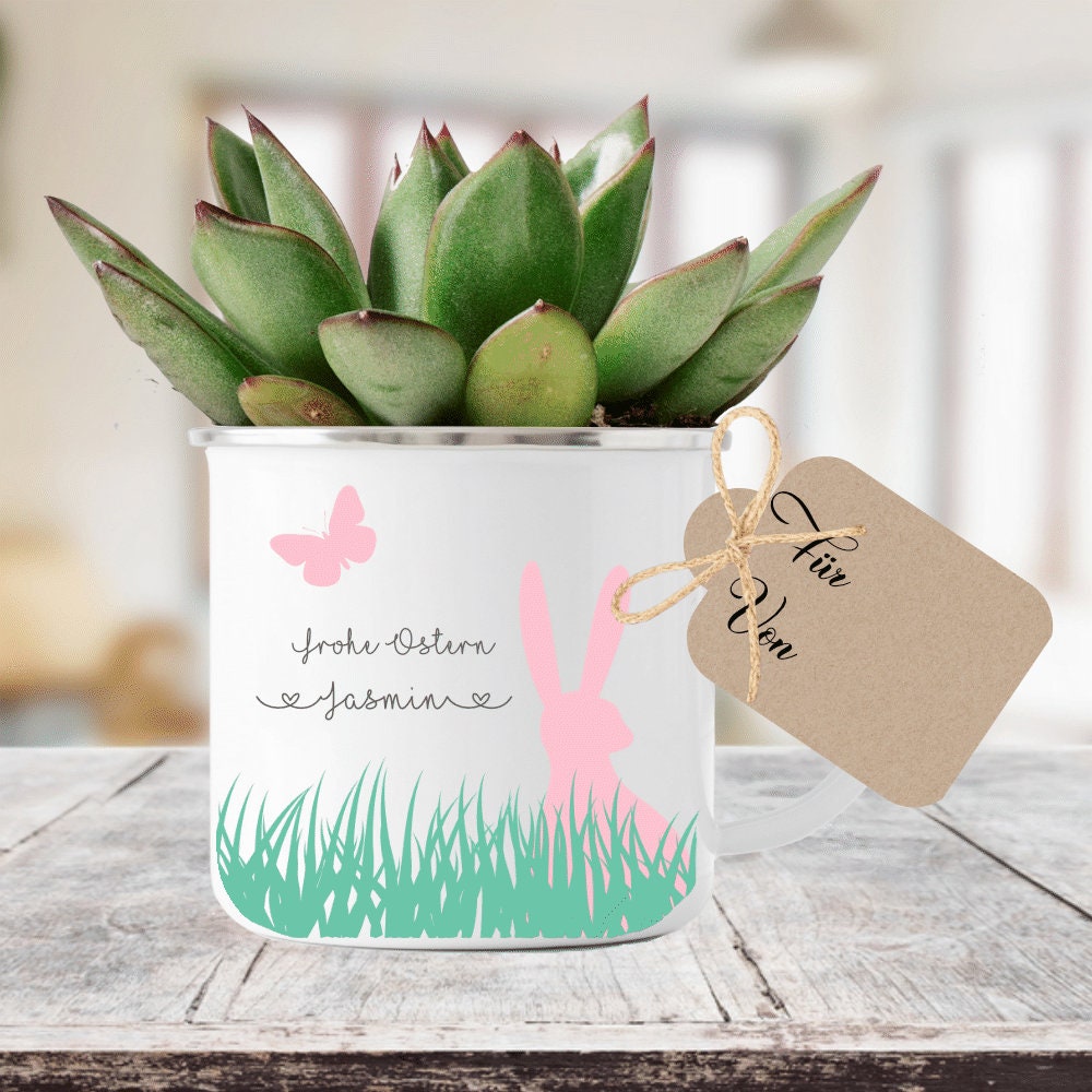 Personalisierte Tasse "Frohe Ostern" mit dem Namen | Originelle Geschenkidee zum Osterfest | Perfektes DIY Geschenk zum selber Gestalten | 3 Motivvarianten zur Auswahl