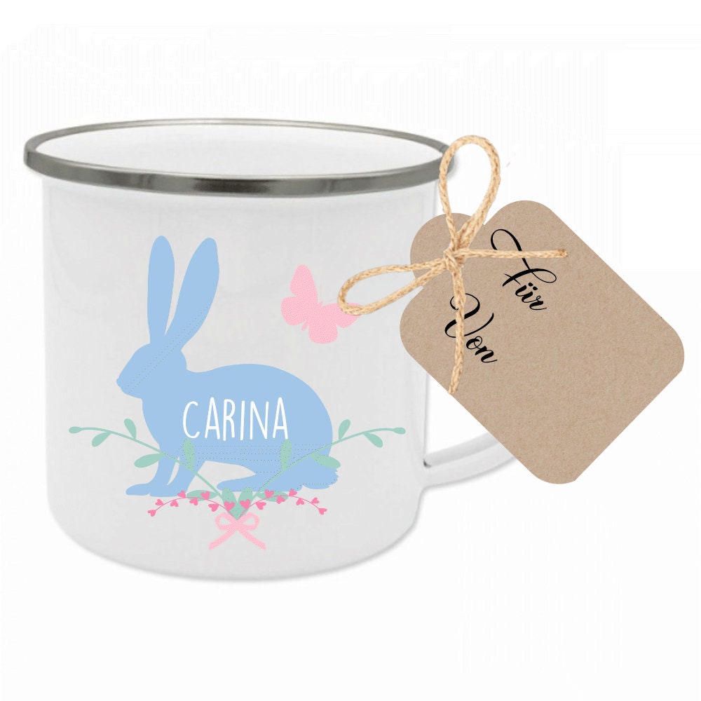 Personalisierte Tasse "Frohe Ostern" mit dem Namen | Originelle Geschenkidee zum Osterfest | Perfektes DIY Geschenk zum selber Gestalten | 3 Motivvarianten zur Auswahl