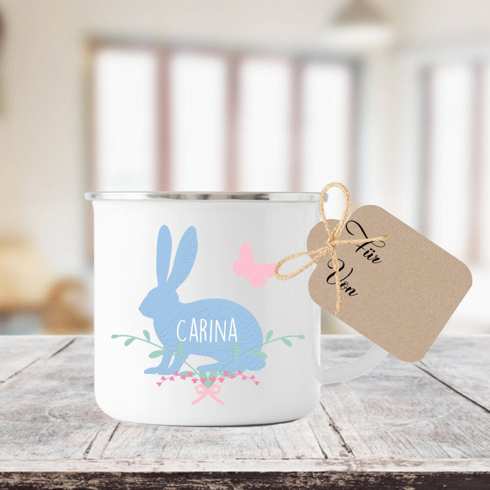 Tasse zu Ostern mit Osterhase und Namen personalisiert | Schöne Geschenkidee zum Osterfest | 3 Motivvarianten zur Auswahl