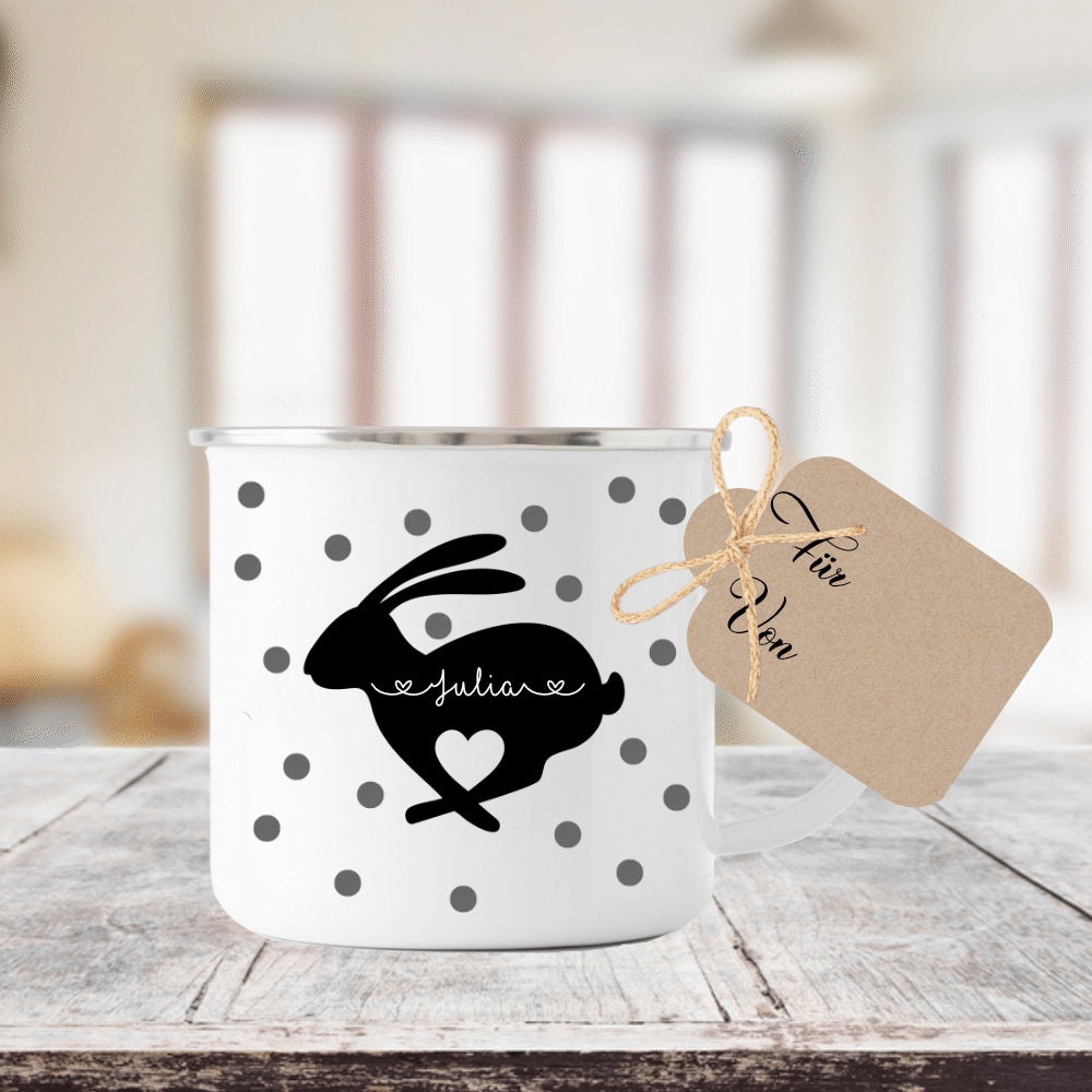 Personalisierte Tasse "Frohe Ostern" mit dem Namen | Originelle Geschenkidee zum Osterfest | Perfektes DIY Geschenk zum selber Gestalten | 3 Motivvarianten zur Auswahl