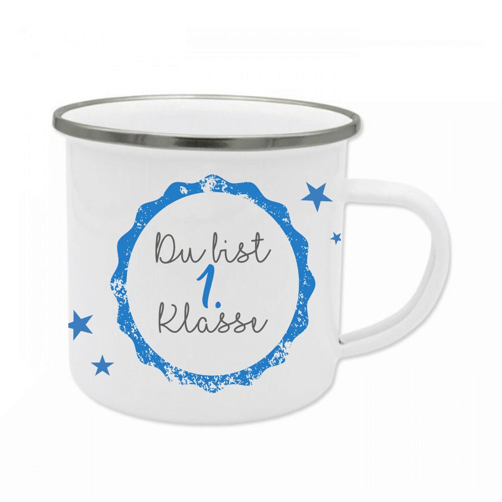 Tasse "Du bist 1. Klasse" zum Schulbeginn | Geschenkidee zur Einschulung für Mädchen u. Jungen | Originelle Geschenkidee mit DIY Ideen zum Schulbeginn | 2 Farbvarianten zur Auswahl
