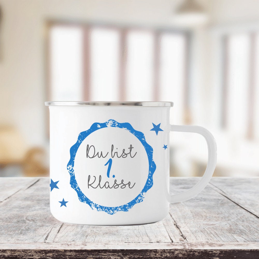 Tasse "Du bist 1. Klasse" zur Einschulung | Geschenk zum Schulbeginn für Jungen u. Mädchen | Kreative Geschenkidee zum Schulstart | 2 Farbvarianten zur Auswahl