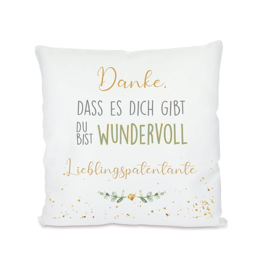 Kissen für die Lieblingspatentante | Besonderes Geschenk für die Patentante | Tolle Aufmerksamkeit | 8 Motivvarianten zur Auswahl