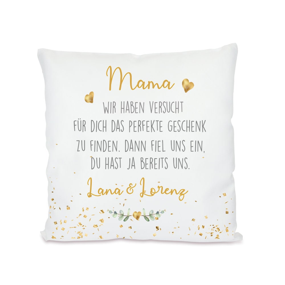 Kissen mit Spruch "Papa, wir haben versucht..." | Personalisiertes Geschenk für Väter mit Namen | 4 Motivvarianten zur Auswahl