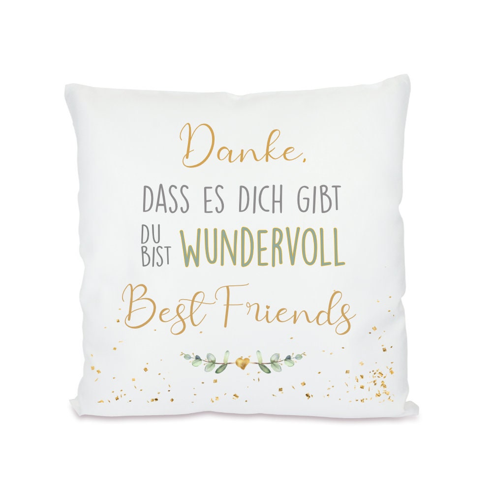 Kissen mit Spruch "Danke, dass es dich gibt" für die Mama | Persönliches Geschenk für Mütter | Besonderes Dankeschöngeschenk | 8 Motivvarianten zur Auswahl