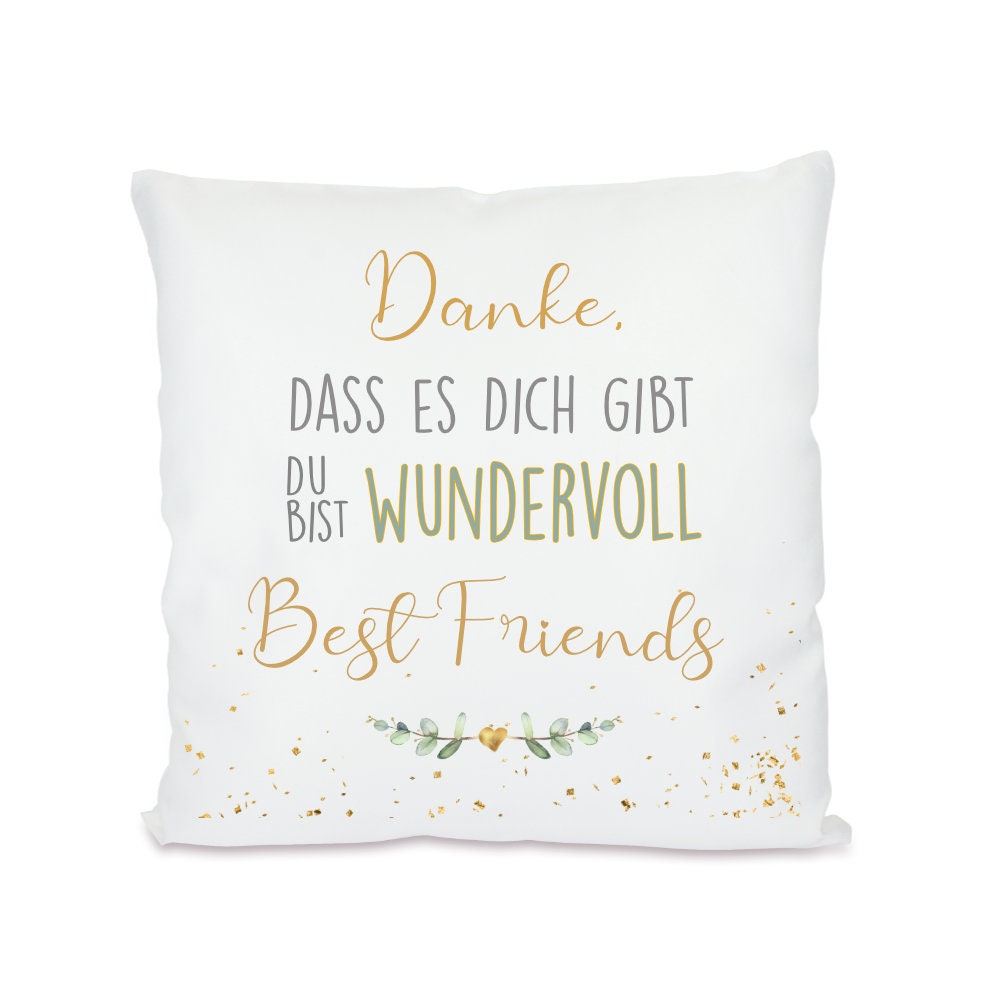 Kissen "Best Friends" mit schönem Spruch | Perfektes Geschenk für die beste Freundin | Ideales Freundschaftsgeschenk | 8 Motivvarianten zur Auswahl