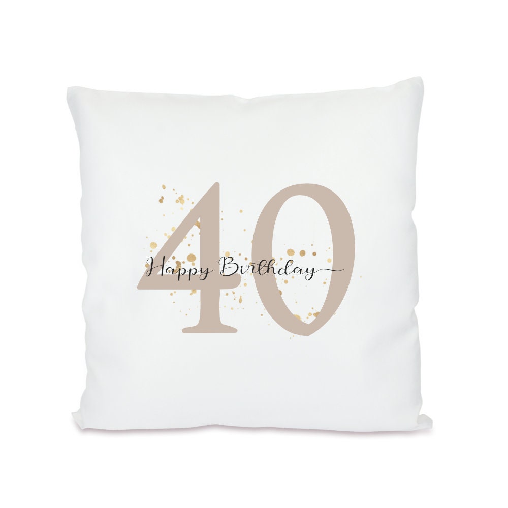 Kissen "Happy Birthday" zum Geburtstag | Originelles Geburtstagsgeschenk | Motivvarianten mit den Zahlen: 18, 20, 30, 40, 50, 60 und 70