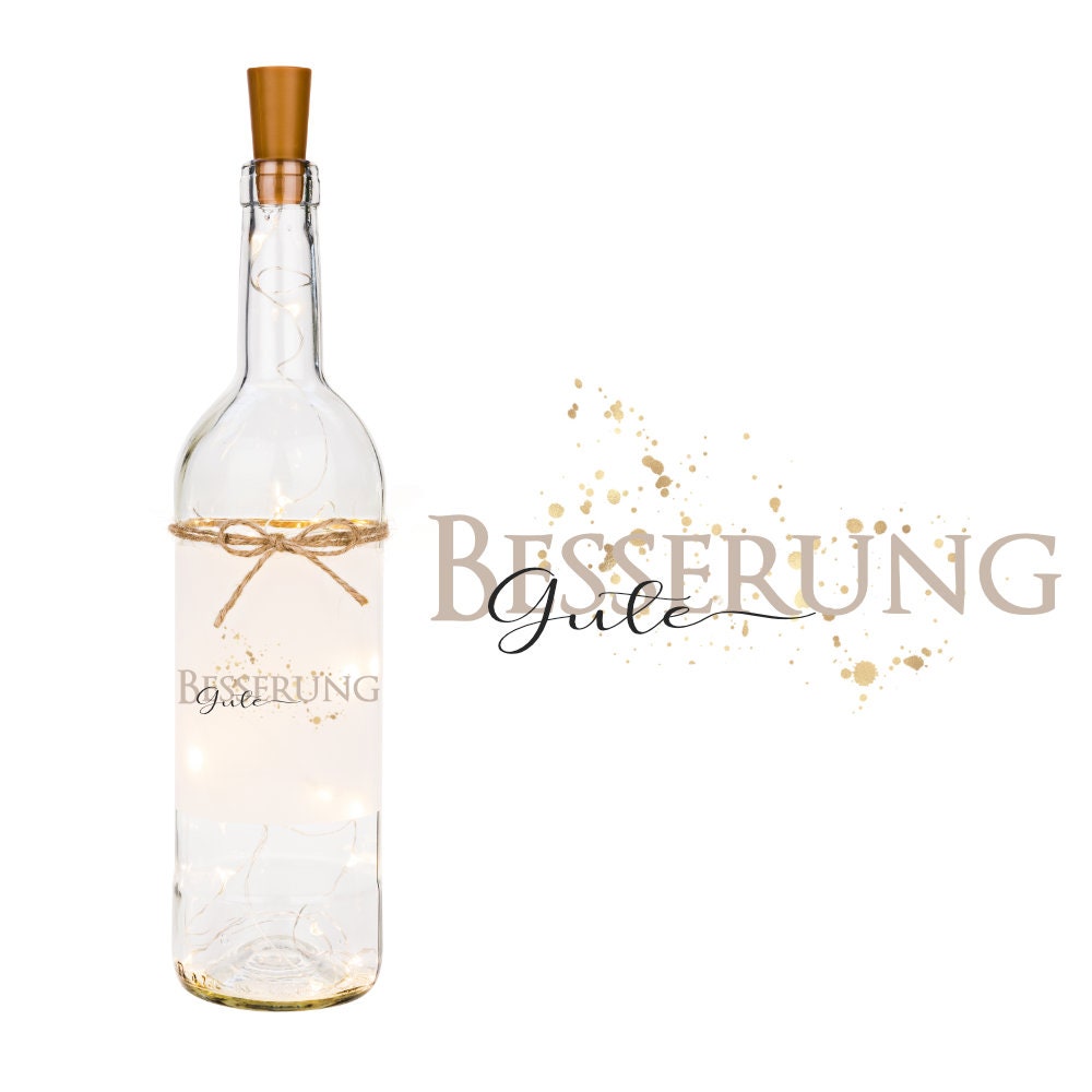 Flaschenlicht "Alles Gute" | Schönes Geschenk zum Geburtstag, zur Jugendweihe u. zur Konfirmation | 6 Motivvarianten zur Auswahl