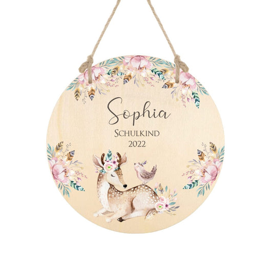 Personalisiertes Holzschild "Schulkind" mit Namen und Datum zur Einschulung | Originelles Einschulungsgeschenk und tolle Dekoration zum Schulstart | 2 Motivvarianten zur Auswahl