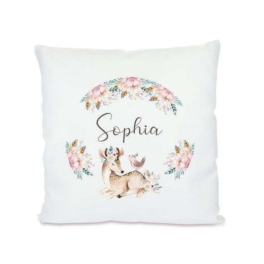 Kissen mit Namen für Mädchen mit Reh.