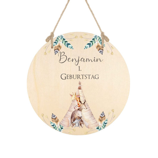 Handgefertigtes u. personalisiertes Holzschild zum Geburtstag | Originelle Geburtstagsdekoration für Kinder | Schönes Geschenk zum Kindergeburtstag | 2 Motivvarianten zur Auswahl
