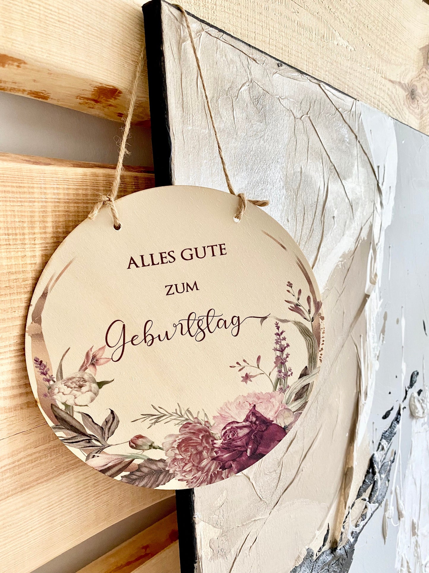 Holzschild "Alles Gute zum Geburtstag" | Originelle Geburtstagsdekoration und perfekt als Geldgeschenk | 3 Motivvarianten zur Auswahl